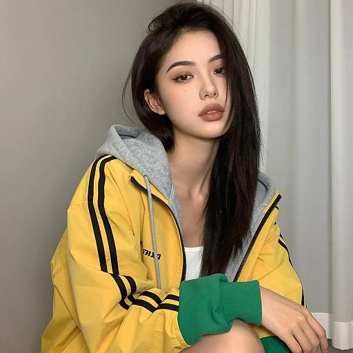 Portrait of a Young Woman in Yellow Jacket