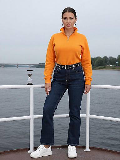 Film Noir Hourglass Woman on Riverboat