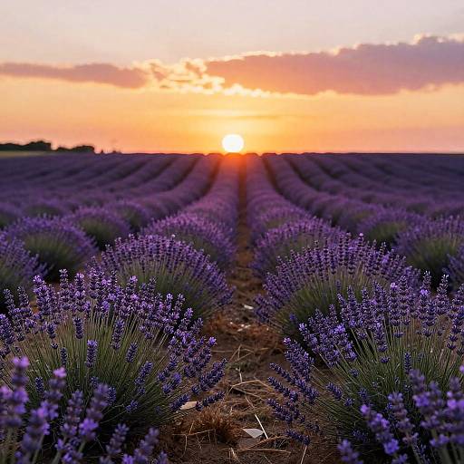 Endless Lavender Fields at Sunset