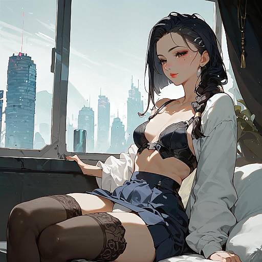 Cyberpunk Elegance: A Captivating Portrait