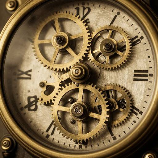 Antique Mechanical Clock Gears