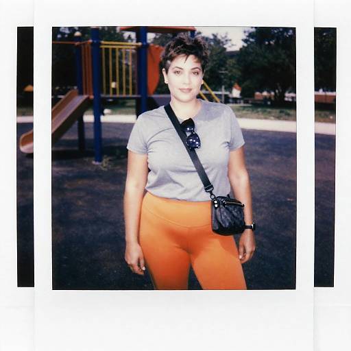 Curvy Pixie-Cut Soccer Mom Polaroid Photo
