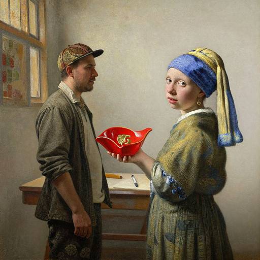 Masterpiece Painting in Gu Kaizhi & Rembrandt Style