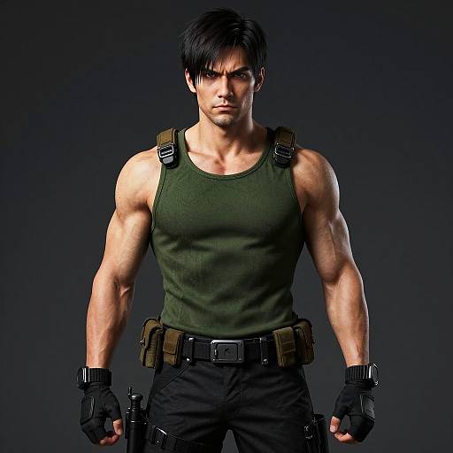 Realistic Chris Redfield Cosplay Display