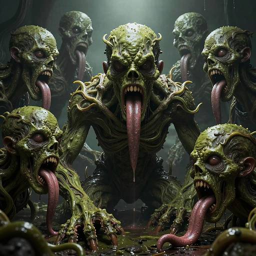 Colossal Olive Green Grotesque Entity