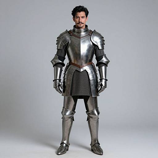 Man in Steel Armor Costume