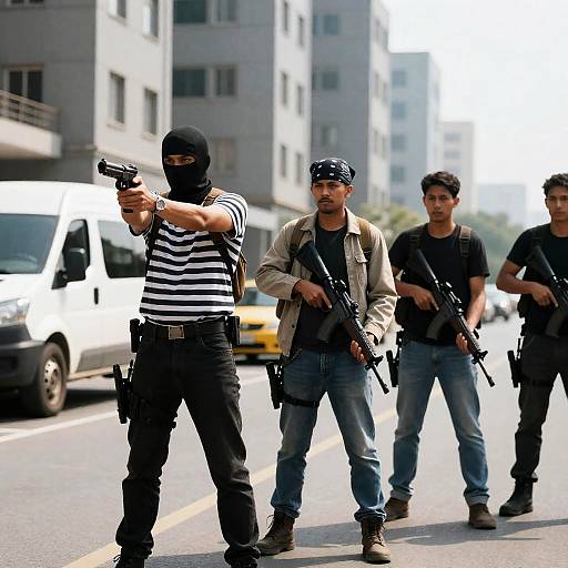 Urban Tension: Four Armed Men