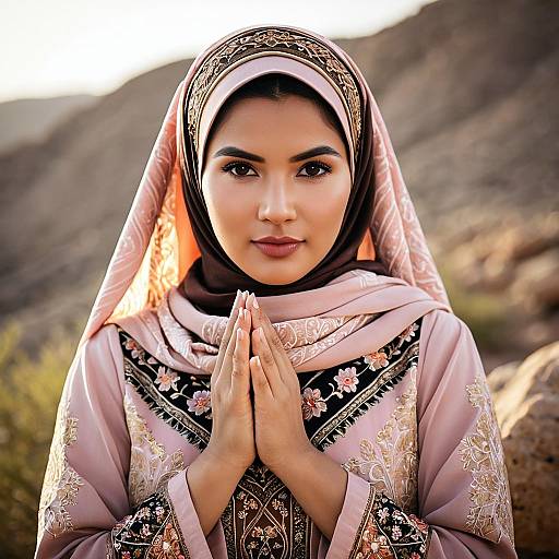 Young Woman in Traditional Middle Eastern Attire