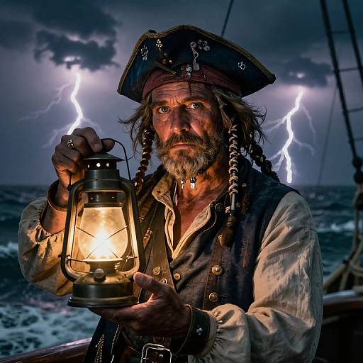 Portrait of Stormy Sea Captain