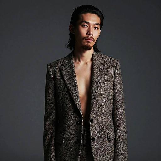 Chic Female Model with Goatee