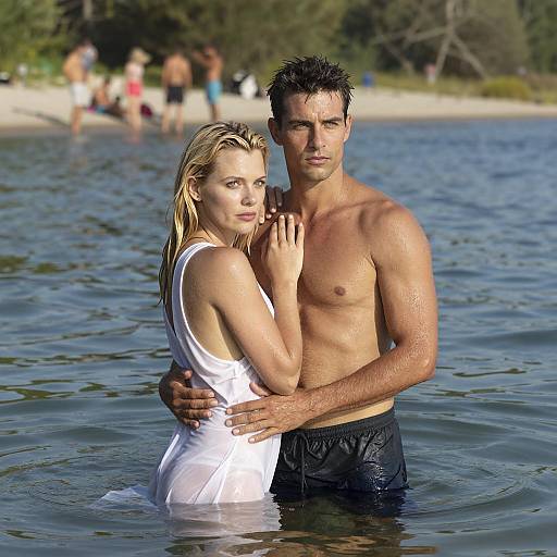 Romantic Moment by the Lake