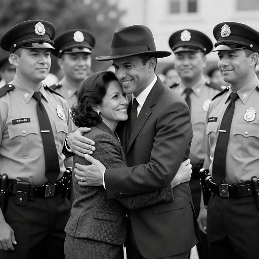 Candid Black and White Group Portrait