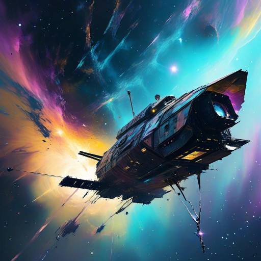 Iridescent Sky: A Dilapidated Spacecraft