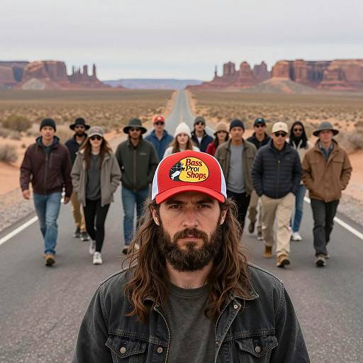 Desert Road Portrait with Diverse Group