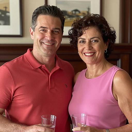 Couple Portrait with Framed Artwork