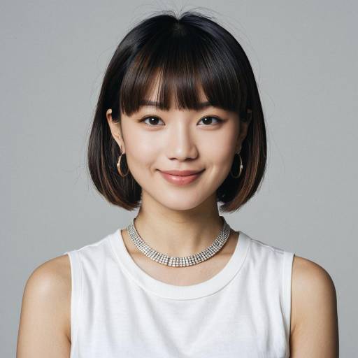 Asian Woman with Graduated Bob Hairstyle