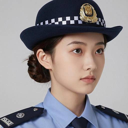 Police Officer Portrait: A Close-Up View