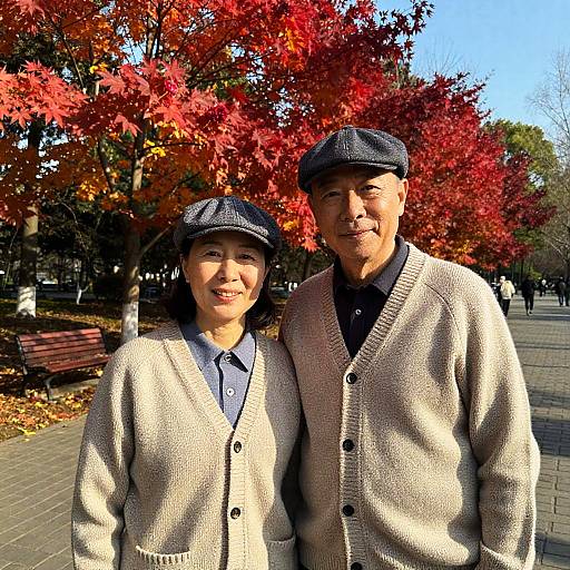 Cozy Couple in Sunlit Maple Park