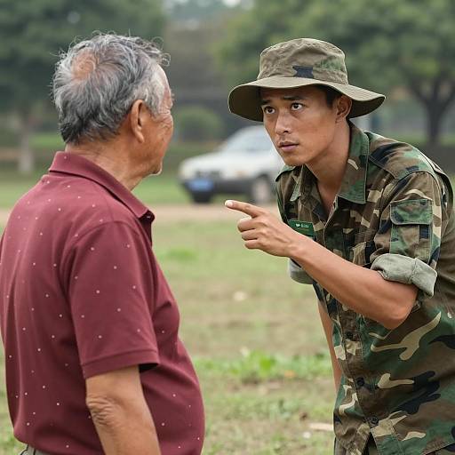 Engaging Conversation in a Grassy Field