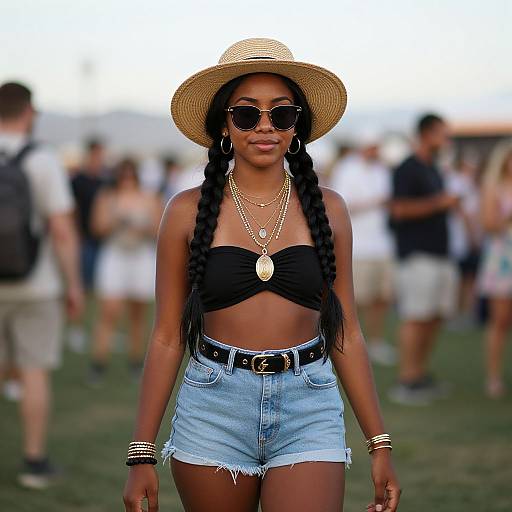 Coachella Style Dark-Skinned Girl