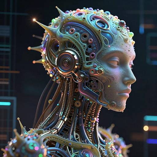Futuristic Organic-Mechanical AI Art