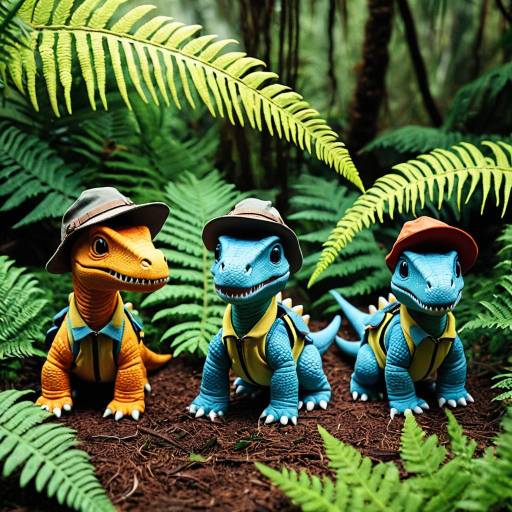 Joyful Baby Dinosaurs in Explorer Outfits