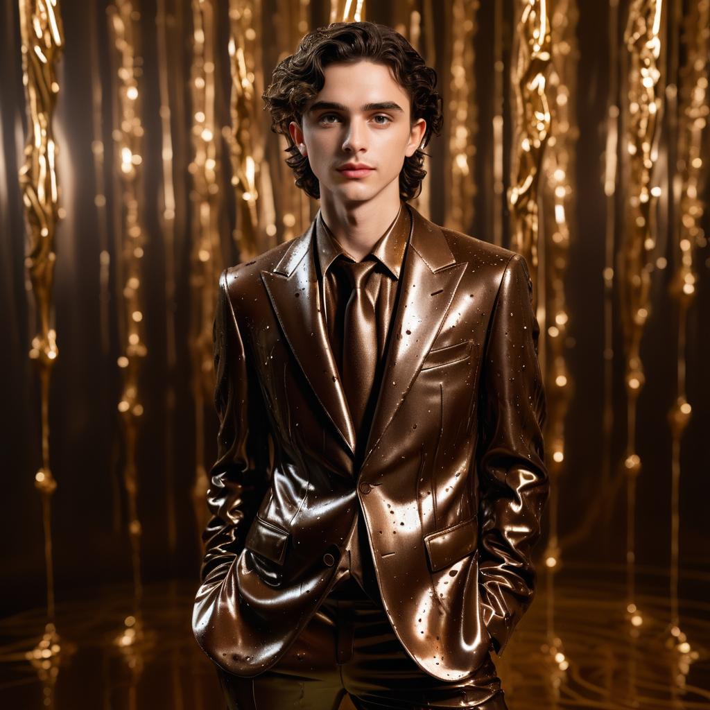 Timothée Chalamet in Chic Chocolate Goo