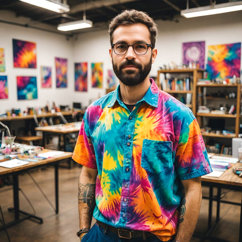 Creative Artist in Vibrant Workspace