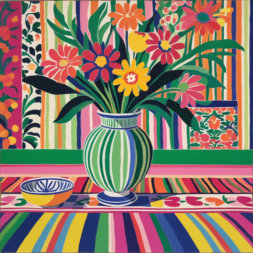 Vibrant Floral Still Life Matisse Style