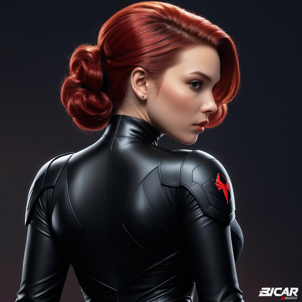 Intricate Body Portrait of Black Widow