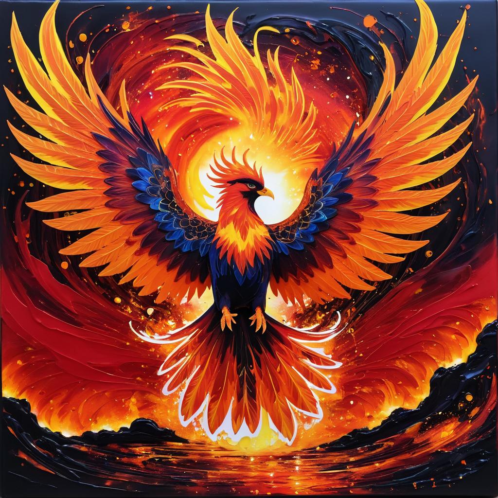 Majestic Phoenix in a Fiery Realm