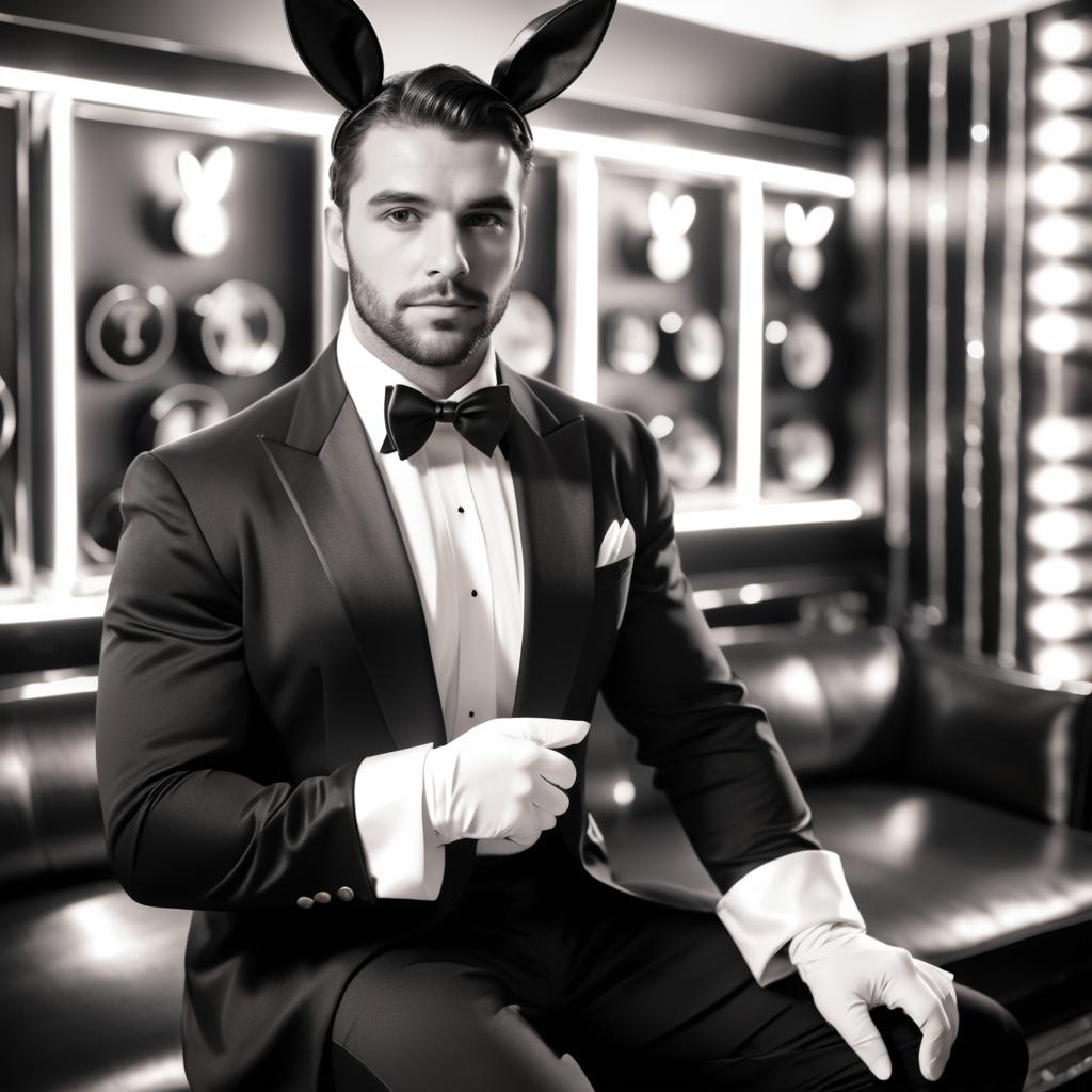 Handsome Man in Playboy Bunny Costume