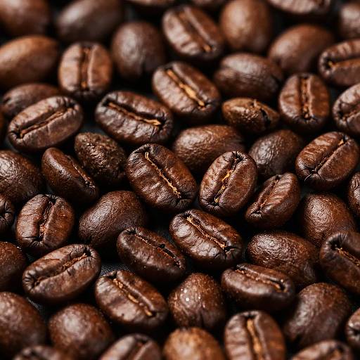 Close-Up Roasted Coffee Beans