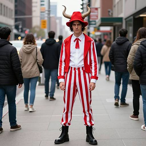 Urban Fantasy Character on Sidewalk