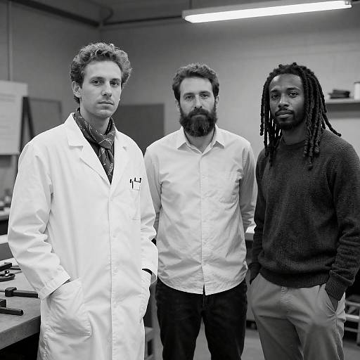 Black-and-White Workshop Portrait of Three Men