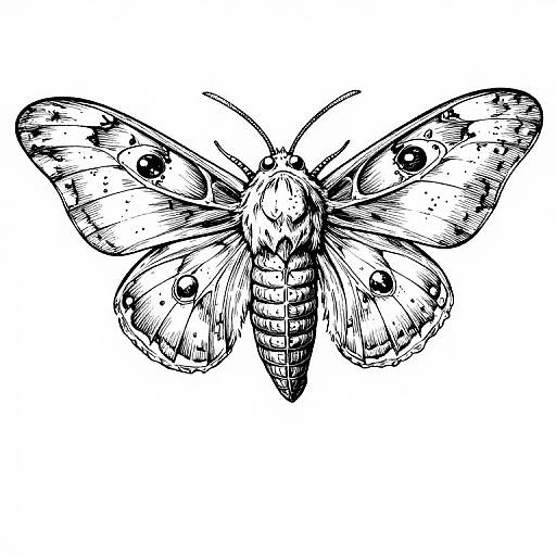 Hyper-Detailed Vampire Moth Illustration