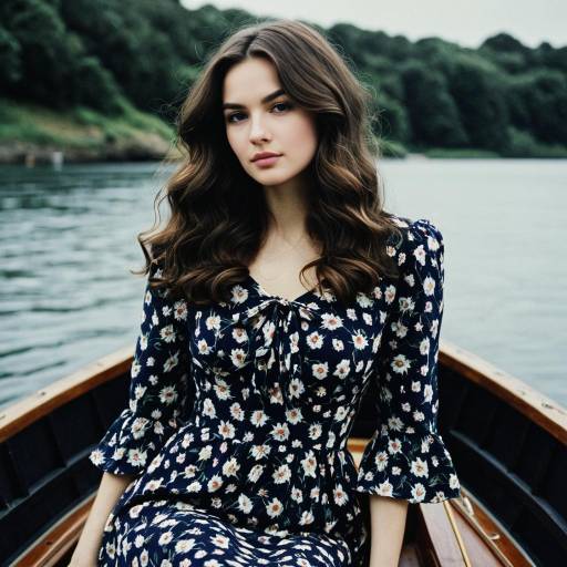Elegant Vintage Floral Dress on Haunted Boat