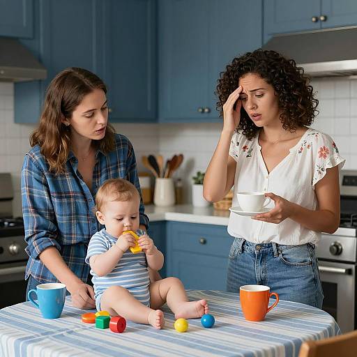 Family Moments in a Cozy Kitchen