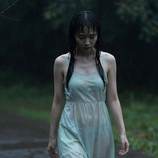 Somber Elegance in Rainy Atmosphere