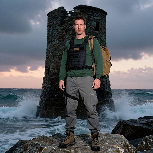 Tactical Outdoor Adventure at Sunset