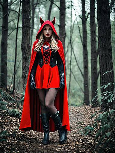 Scarlet Witch Girl in Forest