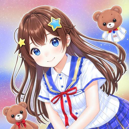 Illustration of Ankimo (tokino sora), hololive in the style of Mocchi (mocchichani)