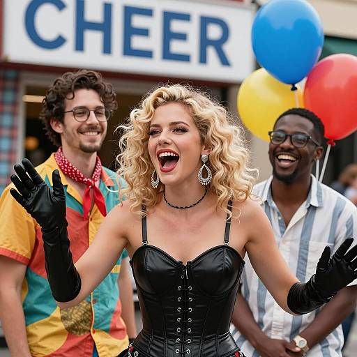 Vibrant Street Scene with Lively Characters