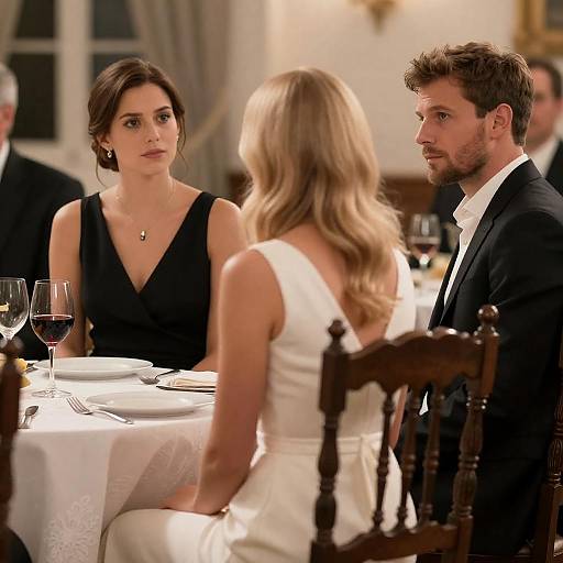 Elegant Formal Dining Scene at Night