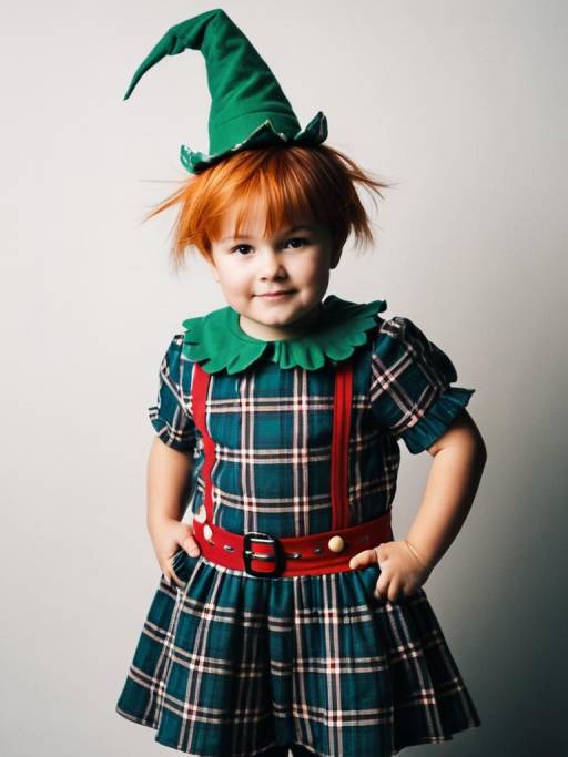 Photorealistic Portrait in Plaid Costume