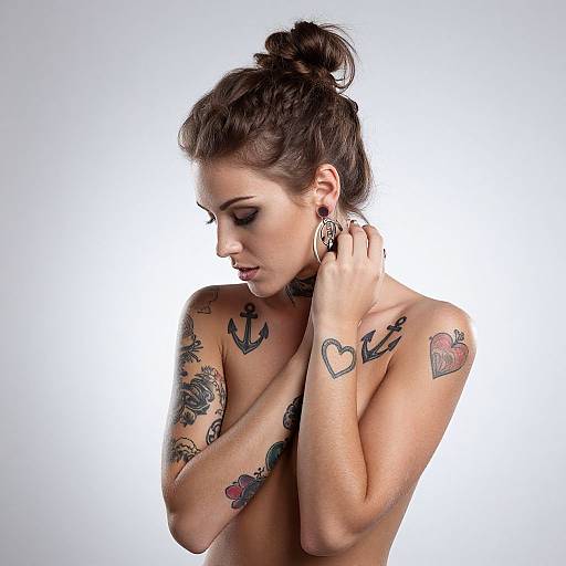 Edgy Tattooed Woman Portrait