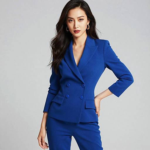 Confident woman in striking blue suit