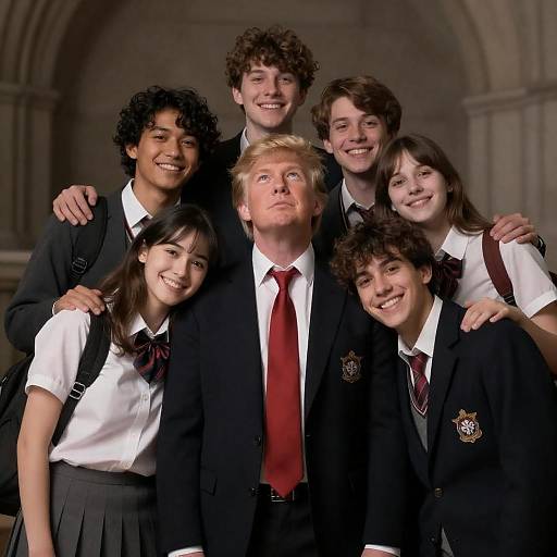 Dynamic Group Portrait with Unique Expression