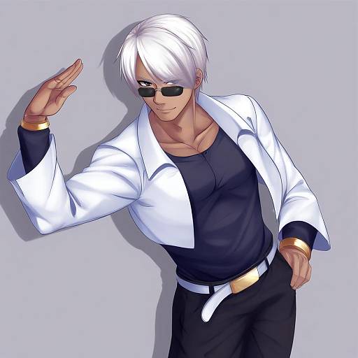 Illustration of K' (kof), the king of fighters in the style of Tenneko yuuri