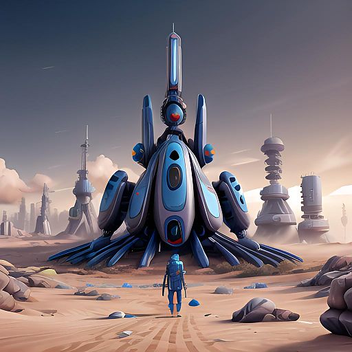 Futuristic Cybernetic Landscape Art